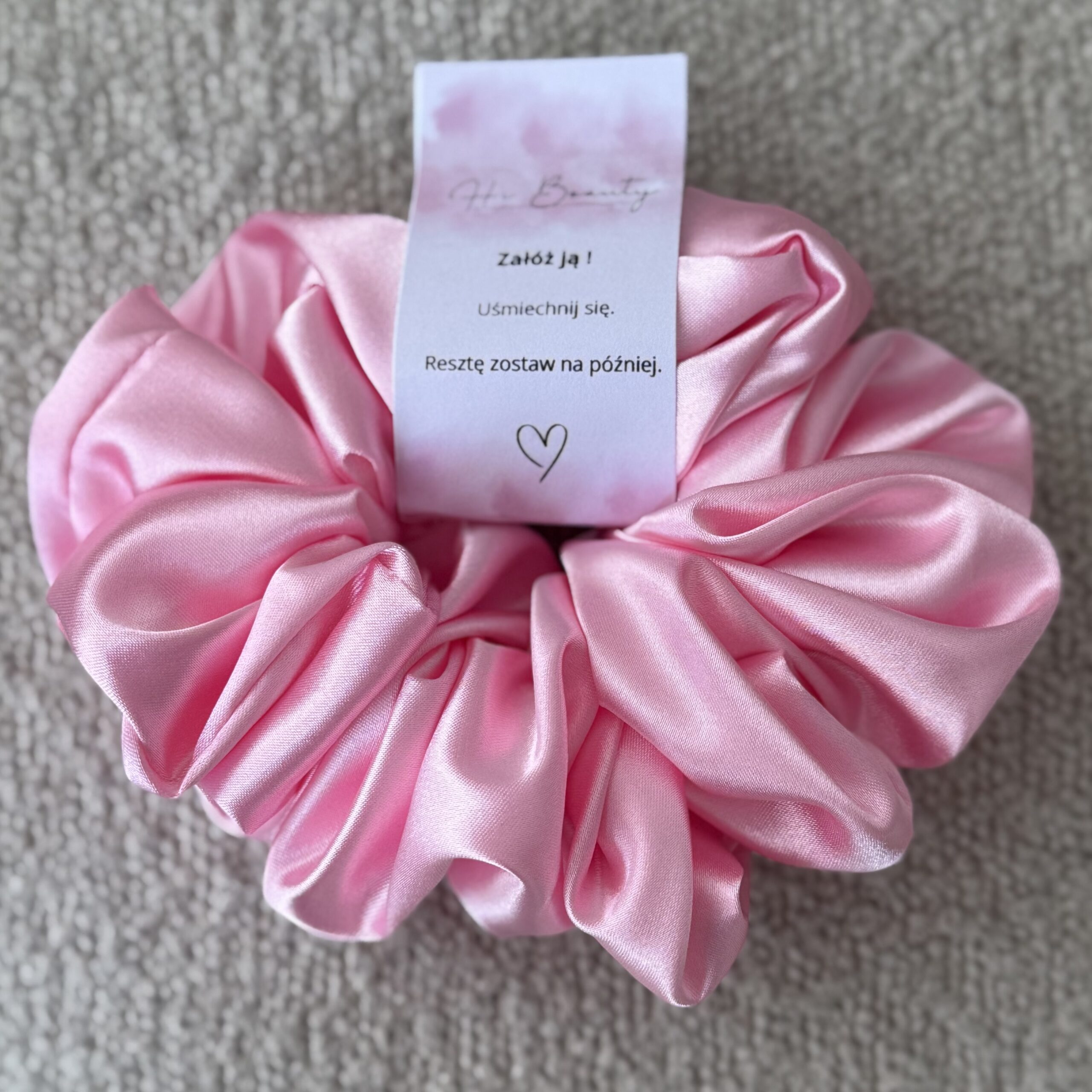 Scrunchie Pudrowy Róż - obrazek 2