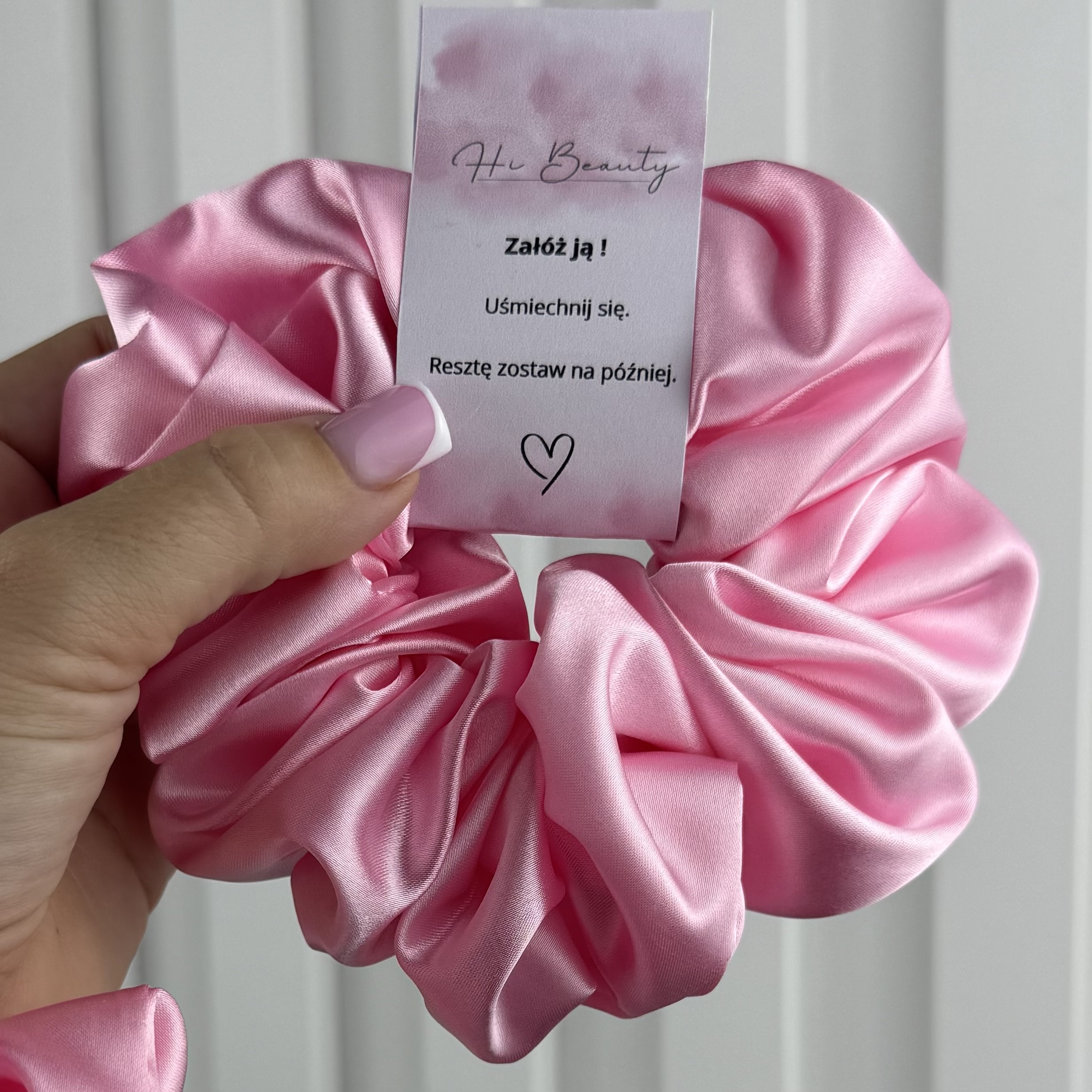 Scrunchie Pudrowy Róż - obrazek 4